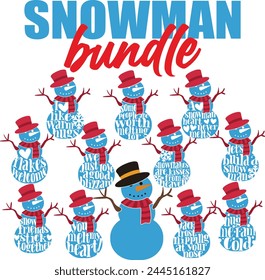 Snowman Christmas Vector Designs Bundle