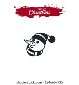 Snowman, Christmas vector icon