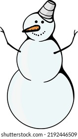 Snowman Christmas vector illustration for any use.