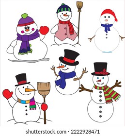 Snowman christmas winter holiday|new year eve|year 2023|happy new year|snowman vector|snowman illustrations|xmas