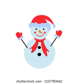 A snowman in the color icon winter person