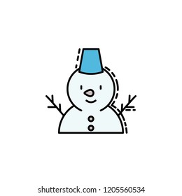 Snowman colored icon. Element of new year avatars icon for mobile concept and web apps. Colored Snowman icon can be used for web and mobile
