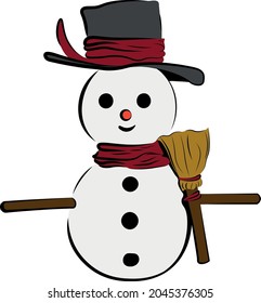 snowman colored ink vector merry