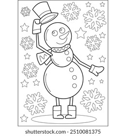 snowman coloring book page for kids and adults creative coloring mindful relaxation activity