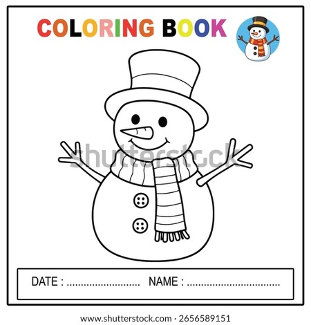 snowman coloring page winter holiday fun
