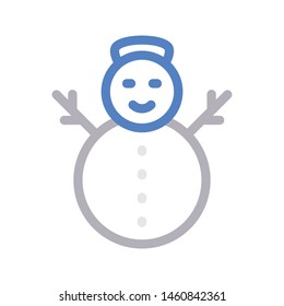 snowman colour line vector icon
