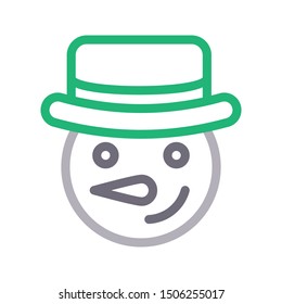 snowman colour line vector icon