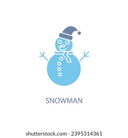 snowman concept line icon. Simple element illustration. snowman concept outline symbol design.
