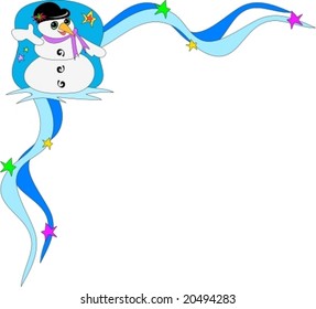 Snowman Corner Vector
