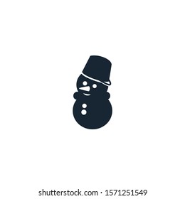 snowman creative icon. filled simple illustration. From Christmas icons collection. Isolated snowman sign on white background