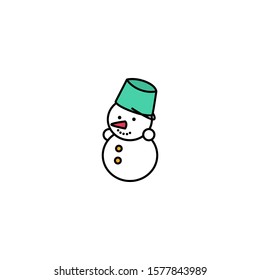 snowman creative icon. Multicolor line illustration. From Christmas icons collection. Isolated snowman sign on white background