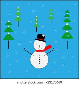 Snowman cute card.