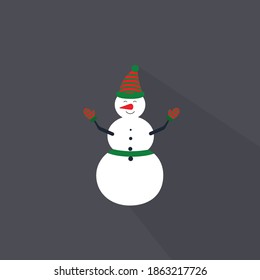 Snowman Cute Christmas Icon Vector