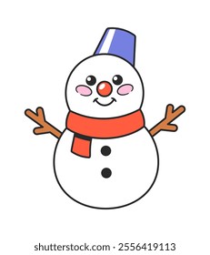 Snowman cute Christmas winter character