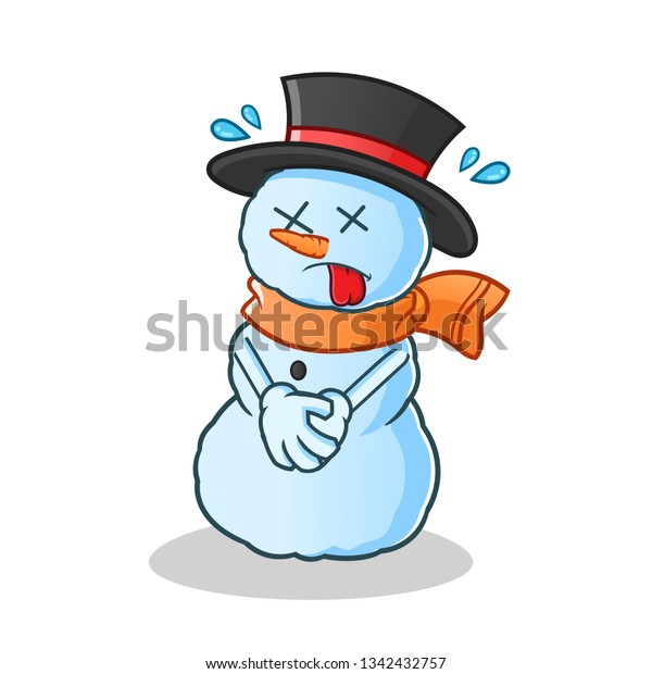 Snowman Death Mascot Vector Cartoon Illustration Stock Vector (Royalty ...