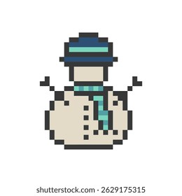 boneco de neve decoração retro pixel art