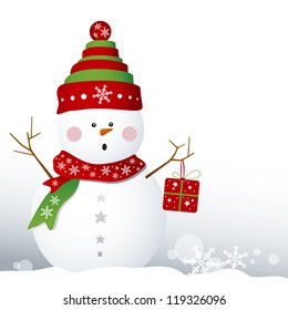Snowman design for christmas background