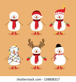 snowman design over background vector illustration