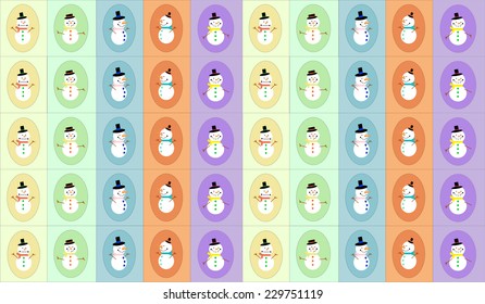 Hombre de nieve con diferentes colores. Formato vectorial EPS.