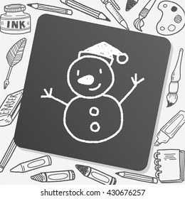 snowman doodle drawing