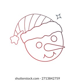 Schneemann-Doodle-Symbol mit weißem Hintergrund, Vektorgrafik