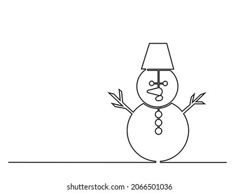 the snowman is drawn with one continuous line