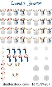 Snowman with Ear Muffs Vector