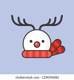snowman editable outline icon, winter and christmas theme