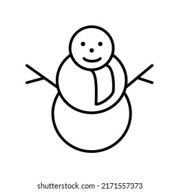 snowman editable stroke icon, Smart stroke icon