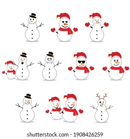 Snowman emojis or Christmas snowman cartoon