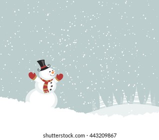 Snowman enjoying snow