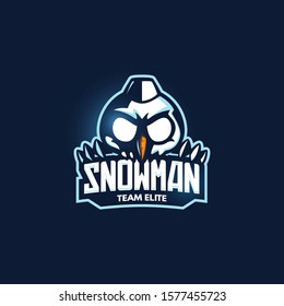 Snowman Esport gaming logo, Sport mascot logo template