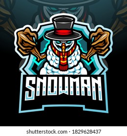 Snowman esport logo mascot design