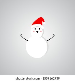 Snowman expression, complete with a red Christmas hat