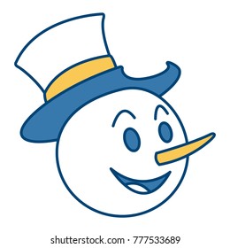 Snowman face christmas cartoon