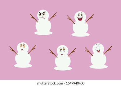 snowman face expression, vector based, EPS 10 file type