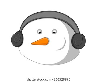 Snowman Face with Headphone