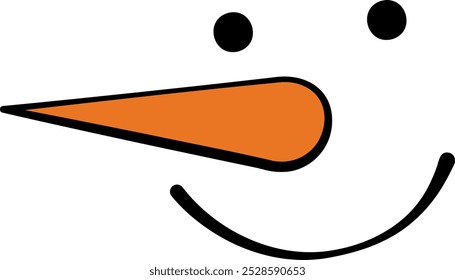 Snowman face icon. Christmas snowman vector illustration