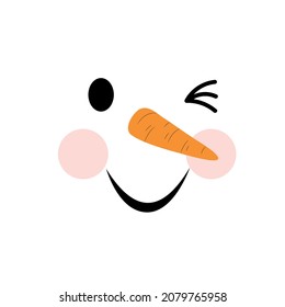 Snowman face icon vector set. Winter illustration sign collection. Snowman symbol or logo.