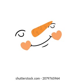 Snowman face icon vector set. Winter illustration sign collection. Snowman symbol or logo.