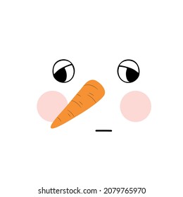 Snowman face icon vector set. Winter illustration sign collection. Snowman symbol or logo.