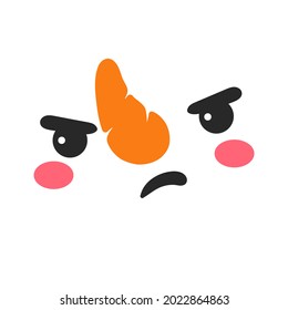 Snowman face set. snowball face decoration vector in the winter of Christmas