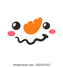 Snowman face set. snowball face decoration vector in the winter of Christmas