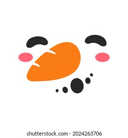 Snowman face set. snowball face decoration vector in the winter of Christmas