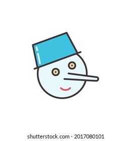 Snowman Face vector Happy Winter concept colored creative icon or design element