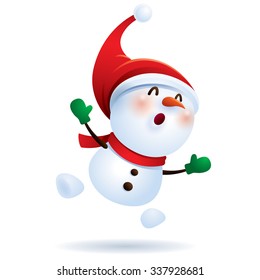 Snowman sintiéndose emocionado