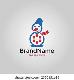 Snowman Film maker logo design icon element vector