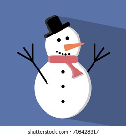 Snowman Flat Icon