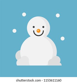 snowman flat icon, Christmas theme set