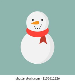 snowman flat icon, Christmas theme set
